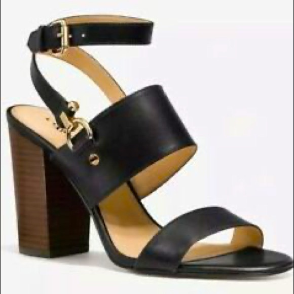 Coach Shoes - COACH | Black & brown Sherri block heel sandal